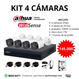 Kit 4 Cámaras Dahua 1080P