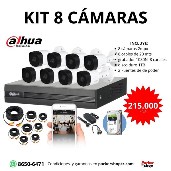 Kit 8 Cámaras Dahua 1080P