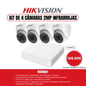 Kit de 4 cámaras 2MP infrarrojas